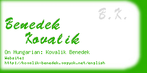 benedek kovalik business card